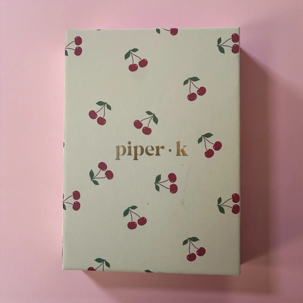 Piper K Cherry Keychain - Bag Charm Ear Bud Case | Coin Purse in New Gift‎ Box